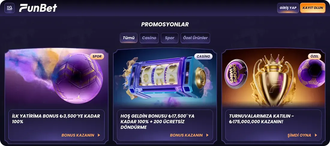 funbet casino bonusları