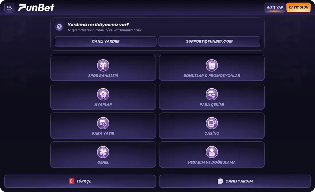 funbet casino sıkça sorulan sorular