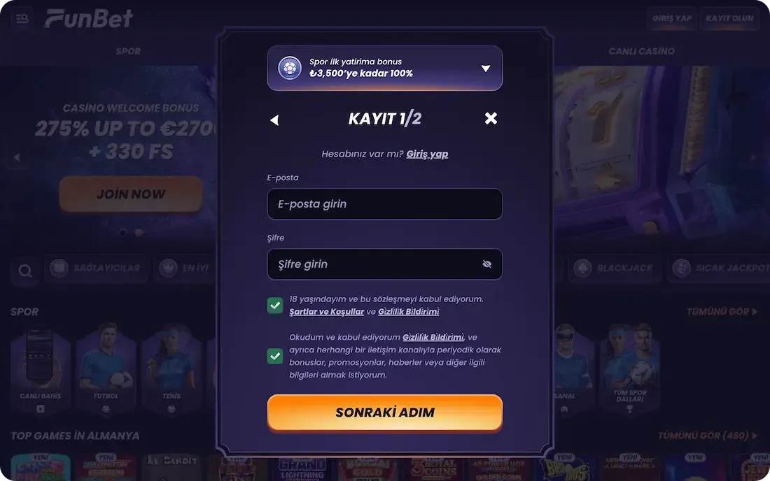 funbet casino oyunları